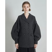 volume wool  tailored coat charcoal gray