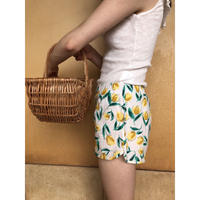 tulip pattern short pants yellow