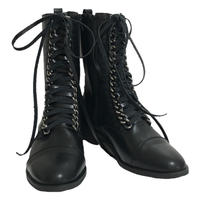 chain lace-up boots
