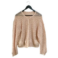 pon pon knit cardigan baby pink