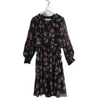 see-through dot flower one-piece
