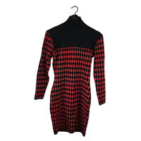 diamond pattern knit one-piece