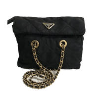 PRADA nylon chain bag black