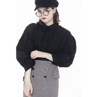 arm volume frill blouse black