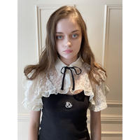 cropped frill ribbon 2way blouse lace