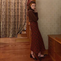 mermaid wool check skirt