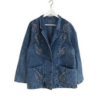 colorful embroidery denim jacket