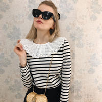 frill lace collar border tops