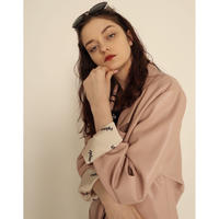 épine logo lining leather jacket pink