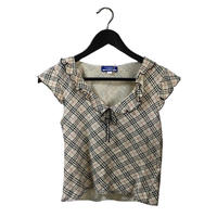 Burberry check  frill ribbon camisole