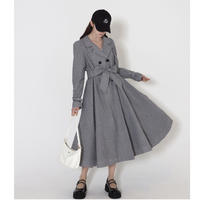 parisienne trench coat gingham check