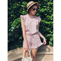 frill flower short pants pink