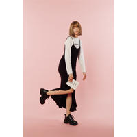 frill slit camisole knit onepiece black