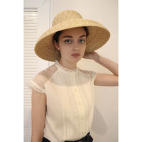 shoulder lace  pin tuck classical blouse