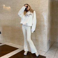 high-waist fit corduroy pants ivory