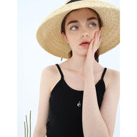 épine label camisole é embroidery×black rib