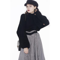 slit arm volume knit black