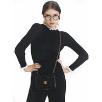 frill design knit black