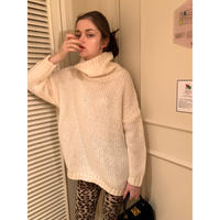 high neck low gauge knit ivory
