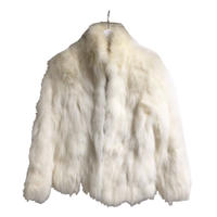 white real fur coat