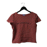 Burberry logo check Tee red