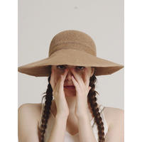 ribbon wide sun visor caramel beige