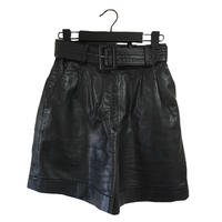 real leather short pants