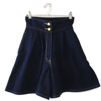 YSL logo denim short pants