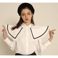 frill lace cape 2way blouse