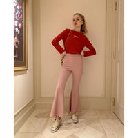 rib knit bell  pants baby pink