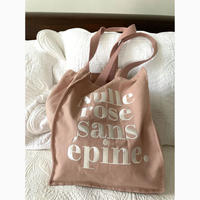 Nulle rose sans épine embroidery tote bag pink×white