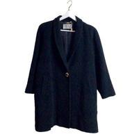 wool gold botton coat black