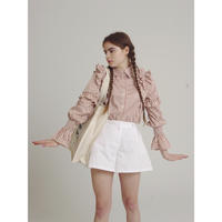 stripe frill blouse pink