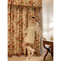 fur collar quilting down coat ivory