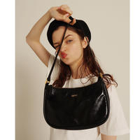 épine gold logo half moon bag black