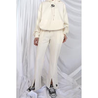 Eé slit jersey pants ivory×black