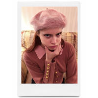 mohair fur béret pink