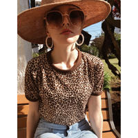piping leopard tee