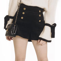 corduroy short pants black