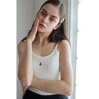 épine label camisole é embroidery×white rib