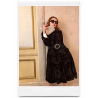 long fur coat bitter brown