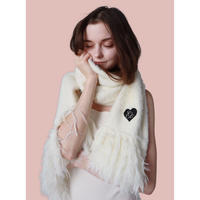 ♡Éé mohair fringe muffler ivory
