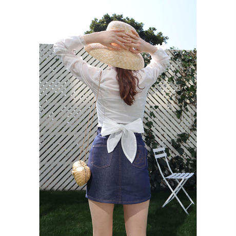Bell sleeve lace 2way bolero cotton white