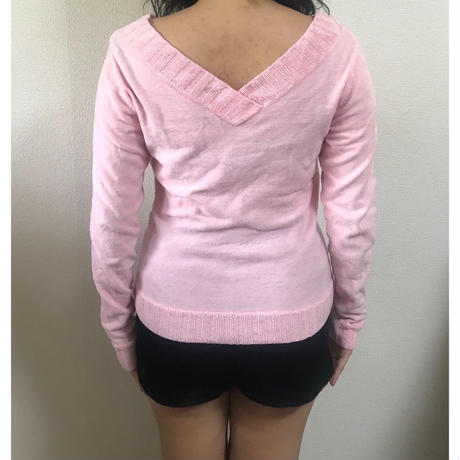 courrége v neck pile tops