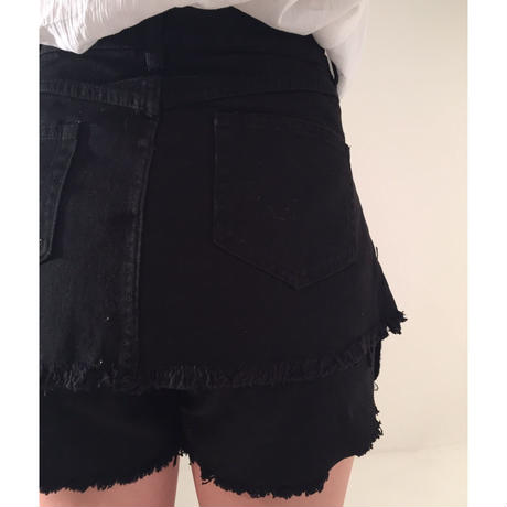 double fringe short pants