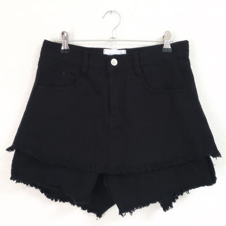 double fringe short pants
