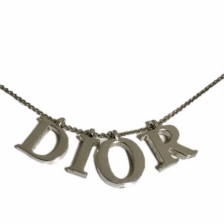 Dior logo necklace silver