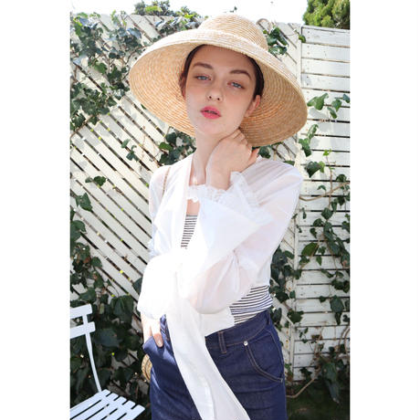 Bell sleeve lace 2way bolero cotton white