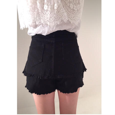 double fringe short pants