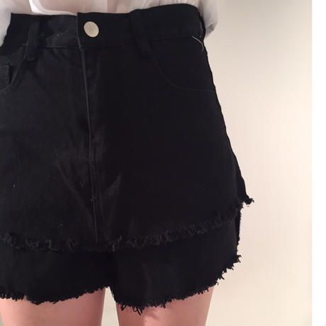 double fringe short pants